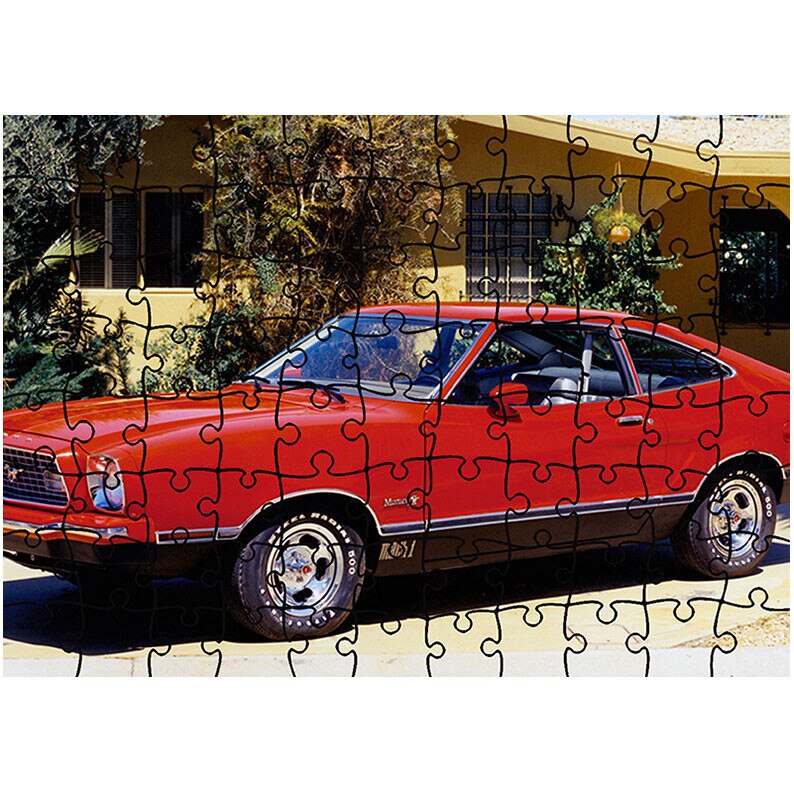 Puzzle Heartwork 96 piese, Ford Mustang Mach 1 hatchback 1974, Latime 40,5 cm x Inaltime 28,5 cm