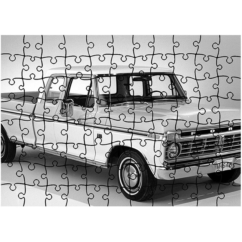Puzzle Heartwork 96 piese, Ford F-100 Ranger XLT Super Cab 1974, Latime 40,5 cm x Inaltime 28,5 cm