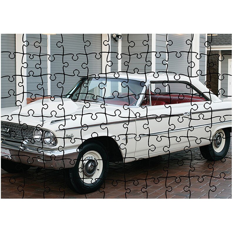 Puzzle Heartwork 96 piese, Ford Galaxie 500 Factory Lightweight 1963, Latime 40,5 cm x Inaltime 28,5 cm