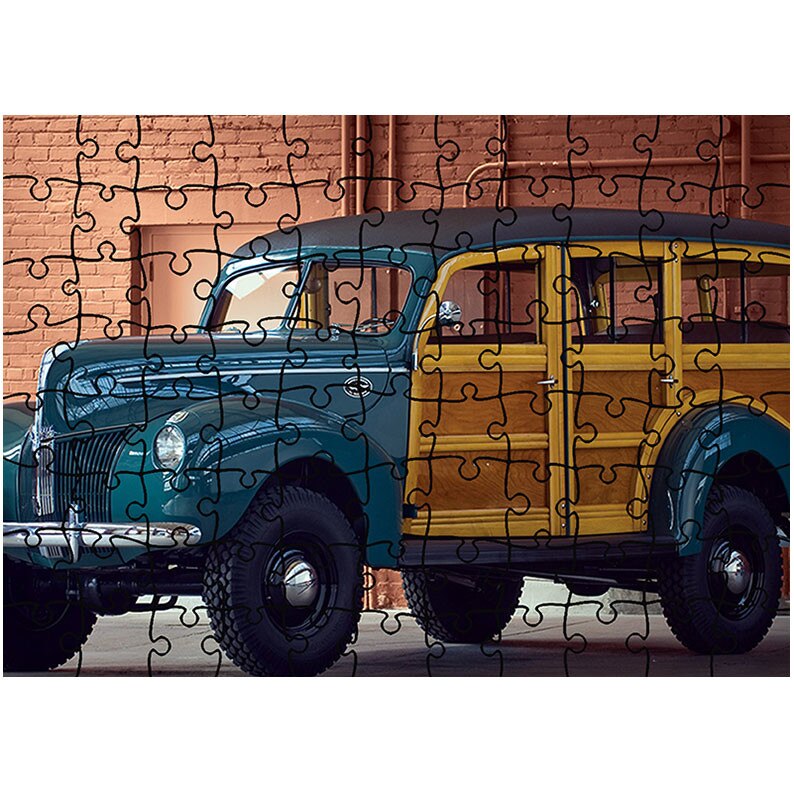 Puzzle Heartwork 96 piese, Ford Standard Station Wagon by Marmon-Herrington 1940, Latime 40,5 cm x Inaltime 28,5 cm