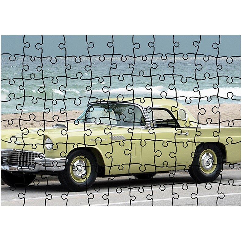 Puzzle Heartwork 96 piese, 1957 Ford Thunderbird Phase I Supercharged, Latime 40,5 cm x Inaltime 28,5 cm