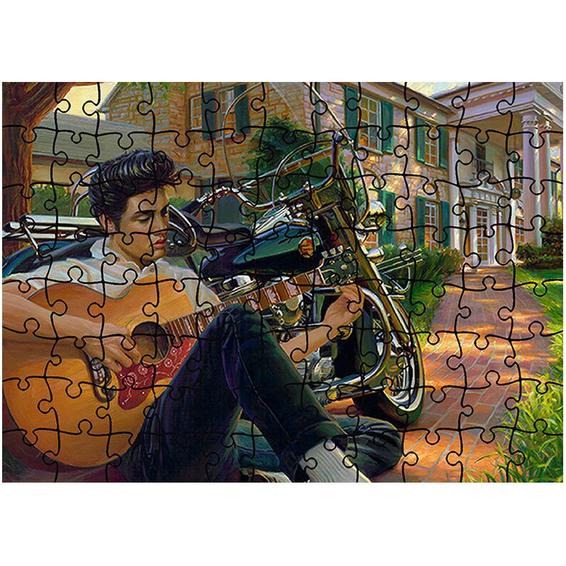 Puzzle Heartwork 96 piese, Desen Elvis Presley, Latime 40,5 cm x Inaltime 28,5 cm