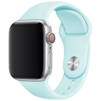 Curea pentru Apple Watch 2/3/4/5/6,Compatibil pentru toate Apple Watch, Silicon, Display 44 mm, Turcoaz deschis Curea pentru Apple Watch 2/3/4/5/6,Compatibil pentru toate Apple Watch, Silicon, Display 44 mm, Turcoaz deschis