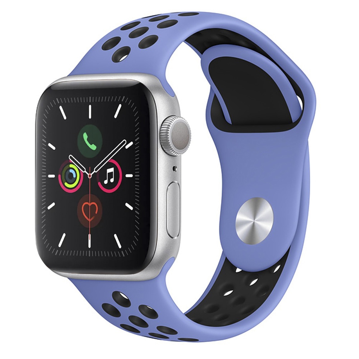 Curea Silicon pentru Apple Watch 6/5/4/3/2/1, Edition, Sport, Nike+, 42/44 mm diagonala, Violet / Negru