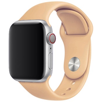 Curea pentru Apple Watch 2/3/4/5/6,Compatibil pentru toate Apple Watch, Silicon, Display 42 mm, Bej Inchis Curea pentru Apple Watch 2/3/4/5/6,Compatibil pentru toate Apple Watch, Silicon, Display 42 mm, Bej Inchis
