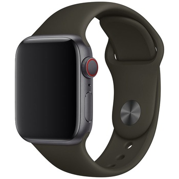 Curea pentru Apple Watch 2/3/4/5/6,Compatibil pentru toate Apple Watch, Silicon, Display 44 mm, Cafeniu spre Negru