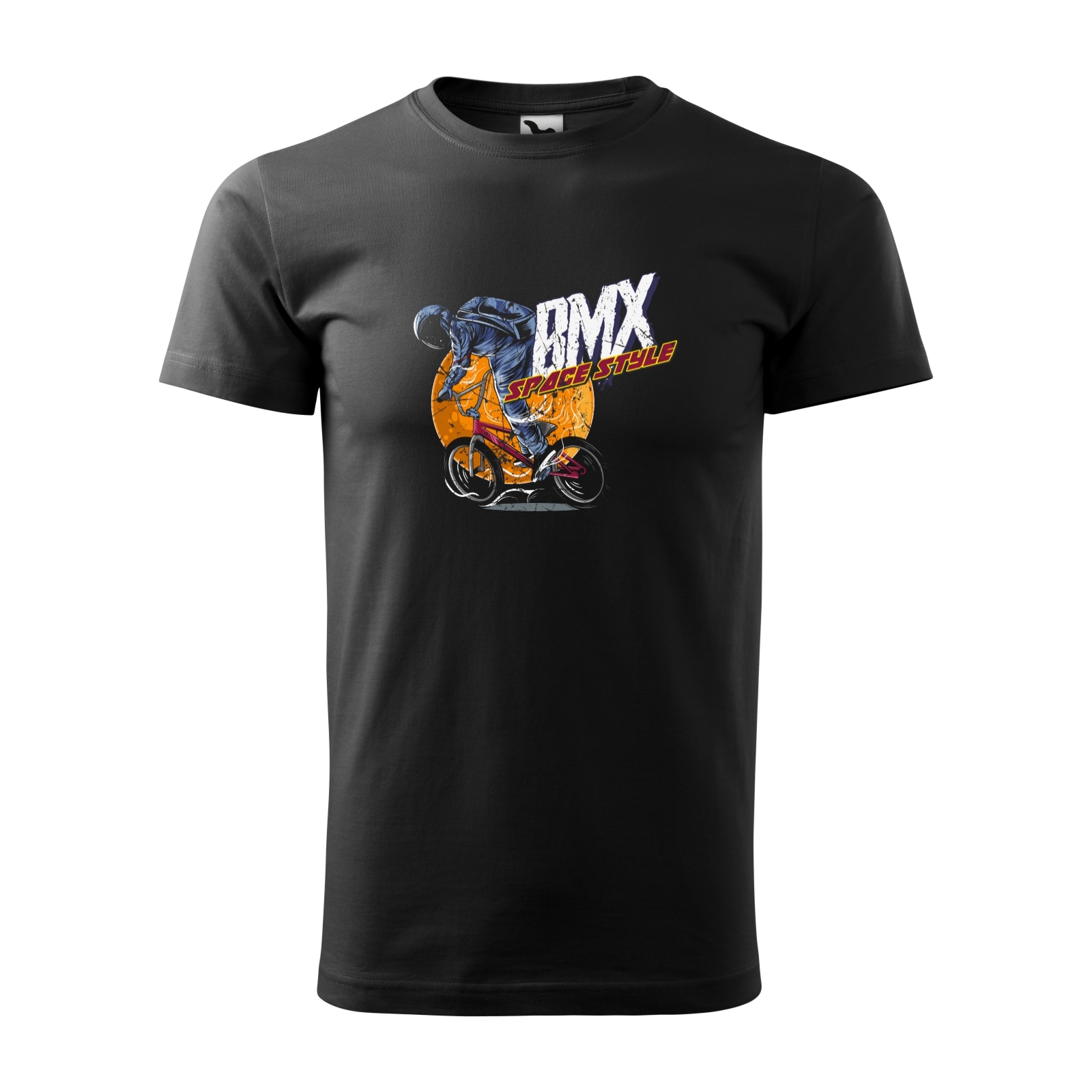 Tricou negru barbati, idee de cadou, pentru biciclisti de BMX, Space Style, marime L