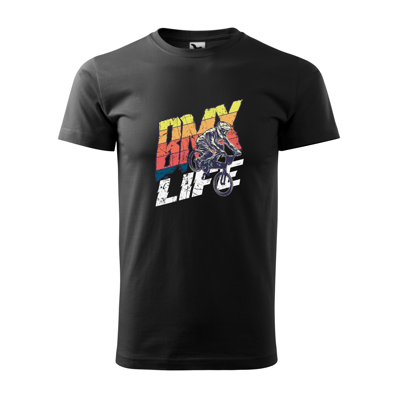 Tricou negru barbati, idee de cadou, pentru biciclisti de BMX, Life Colourfull, marime M