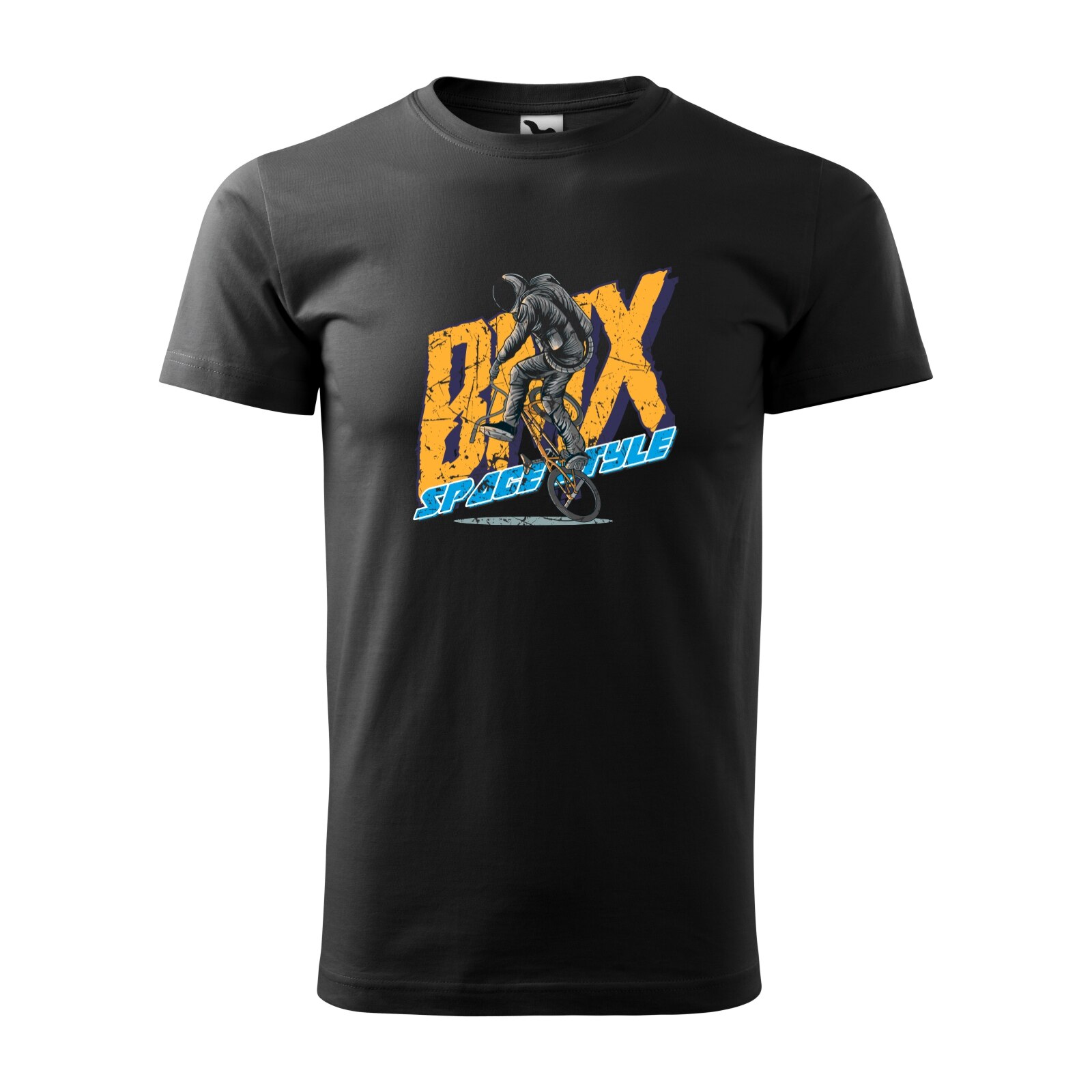 Tricou negru barbati, idee de cadou, pentru biciclisti de BMX, Space Style2, marime M