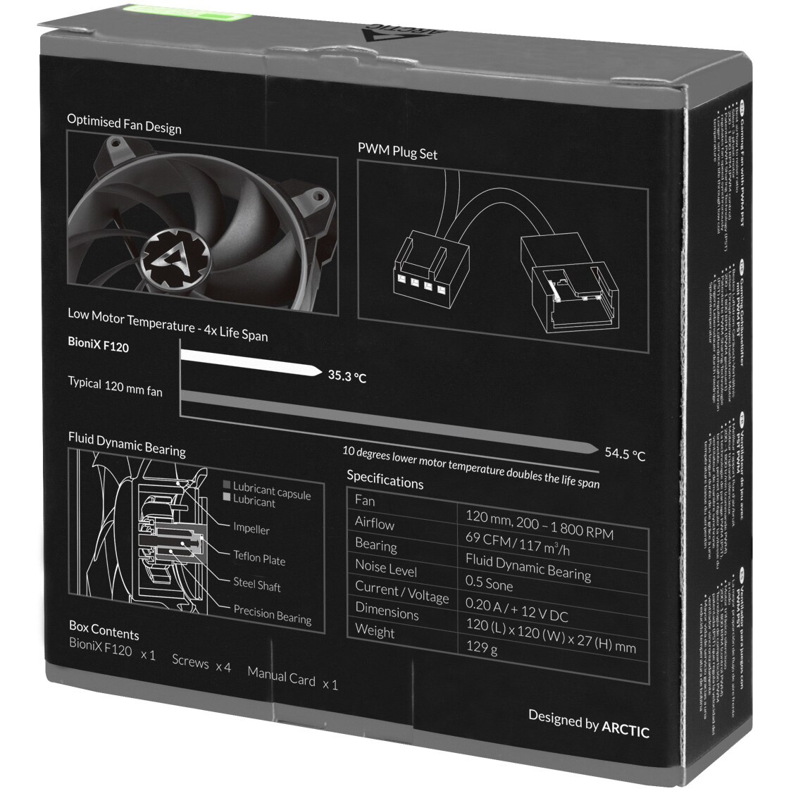 Ventilator ARCTIC BioniX F120, Black/Grey, 120mm, PWM - eMAG.ro