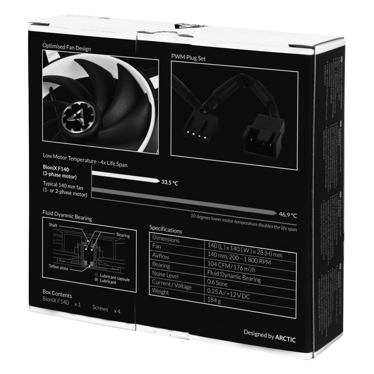 ARCTIC BioniX F140 PC ventilátor, Fehér, 140mm, PWM - eMAG.hu