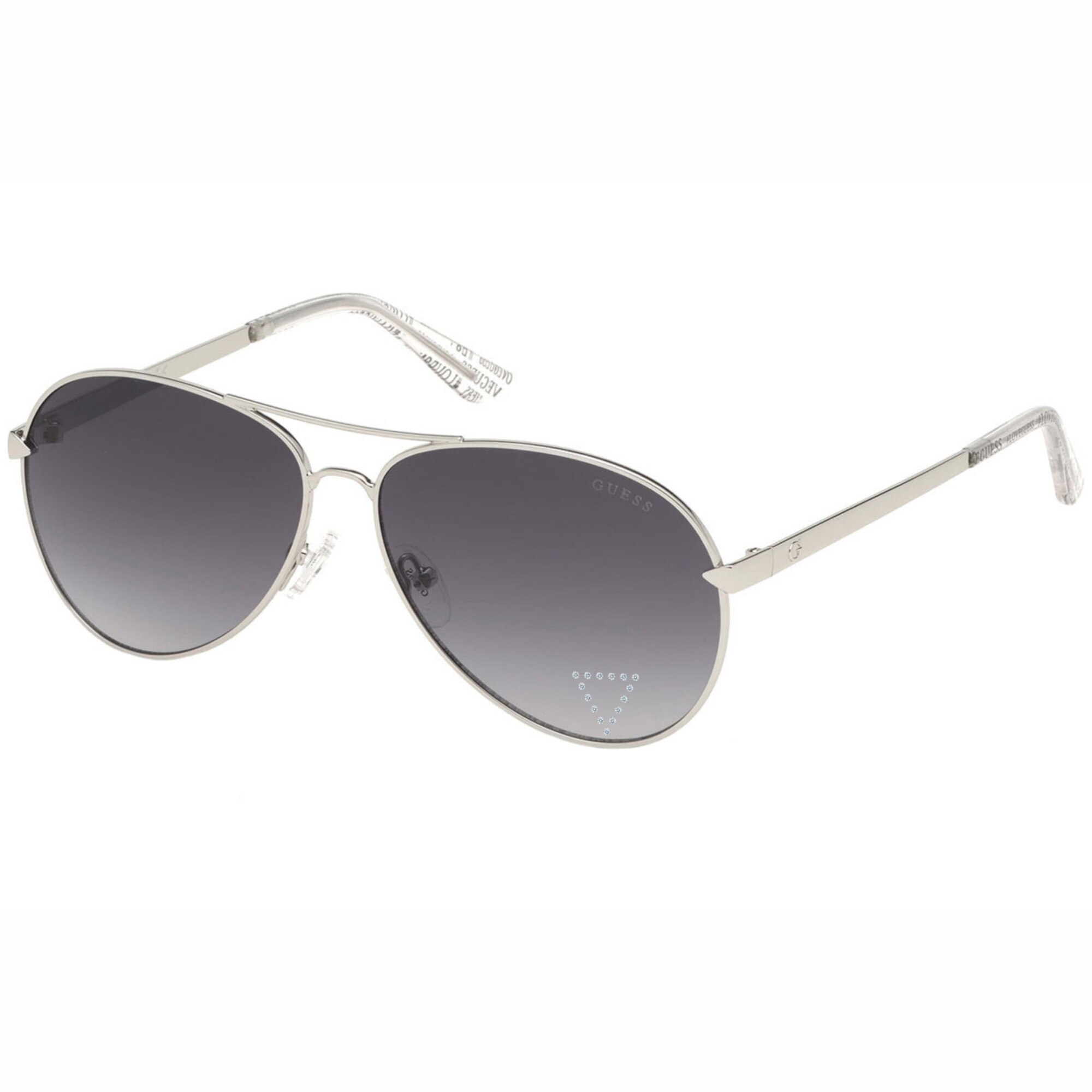Ochelari de soare dama Guess Aviator Silver/Smoke Degrade GU7616/S-10B