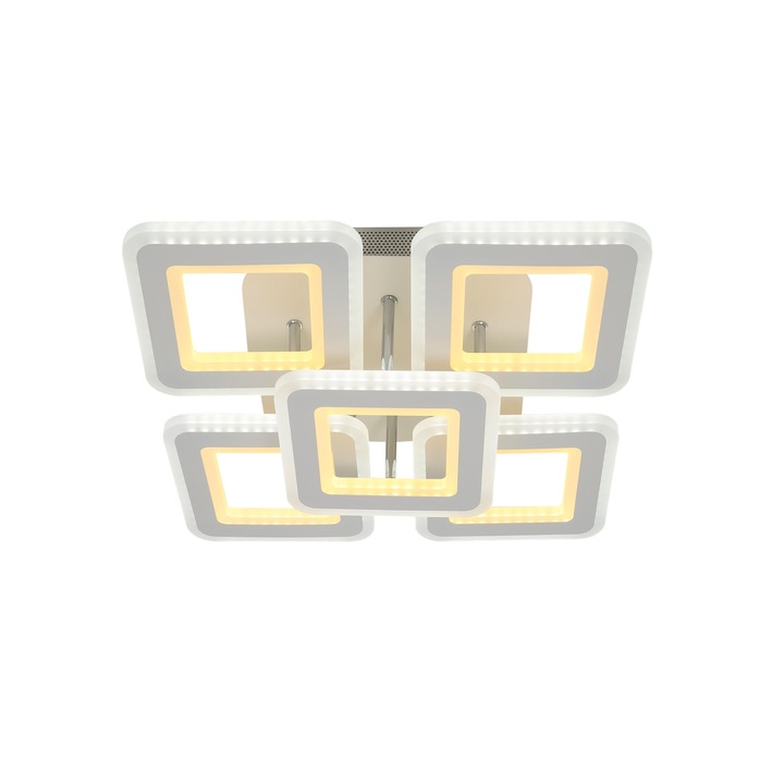 LED полилей SLC Square Design 4+1D, Квадратен, Дистанционно управление, Топла/студена светлина, Регулируема интензивност, Енергиен клас G