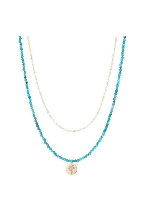 Colier Palm Turquoise 43 cm Bijouxmania