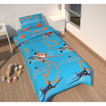 Lenjerii de pat copii, Planes, 2 piese 135x200 cm, 80x68 cm Multicolor Lenjerii de pat copii, Planes, 2 piese 135x200 cm, 80x68 cm Multicolor