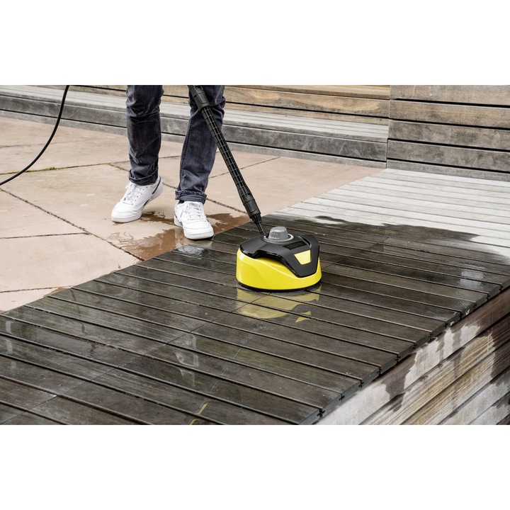 Aparat de spalat cu presiune Karcher K 4 Power Control Home,1800 W, motor racit cu apa, 130 bar presiune maxima, 420 l/h debit maxim, furtun de presiune 8 m, perie exterior T5 , detergent exterior 0.5L