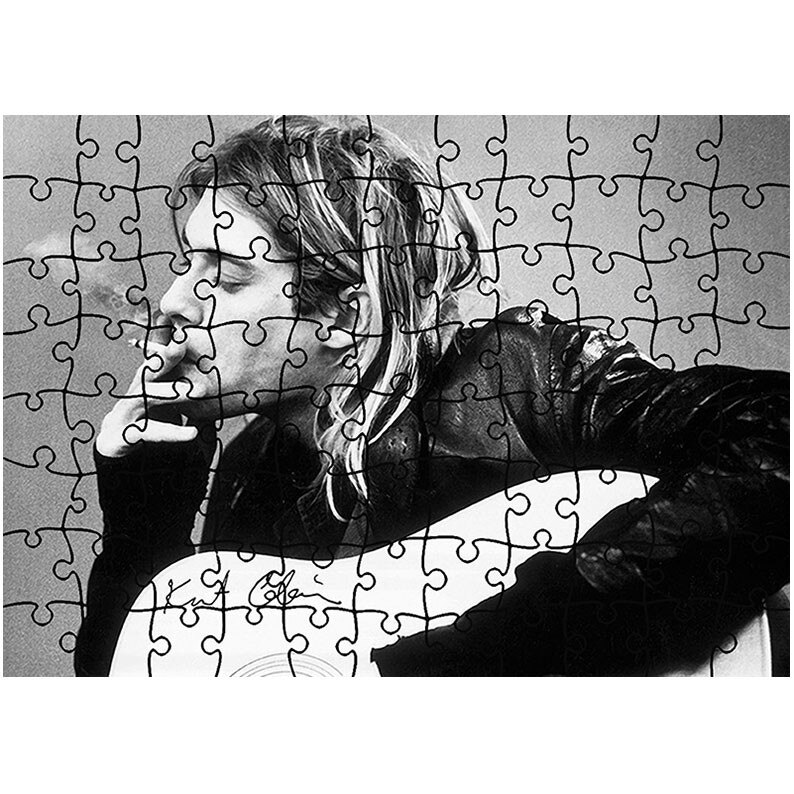 Puzzle Heartwork 96 piese, Kurt Cobain In Studio, Latime 40,5 cm x Inaltime 28,5 cm
