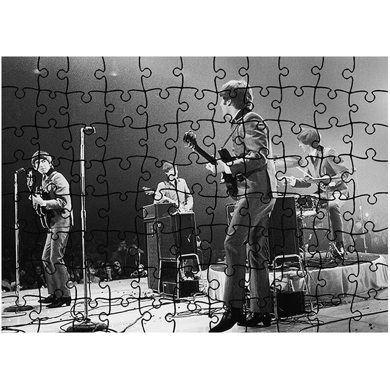 Puzzle Heartwork 96 piese, The Beatles pe scena, Latime 40,5 cm x Inaltime 28,5 cm