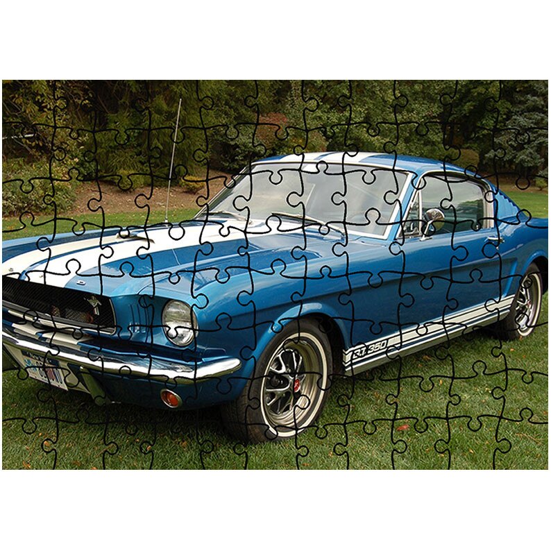 Puzzle Heartwork 96 piese, 1965 Ford Mustang GT350, Latime 40,5 cm x Inaltime 28,5 cm
