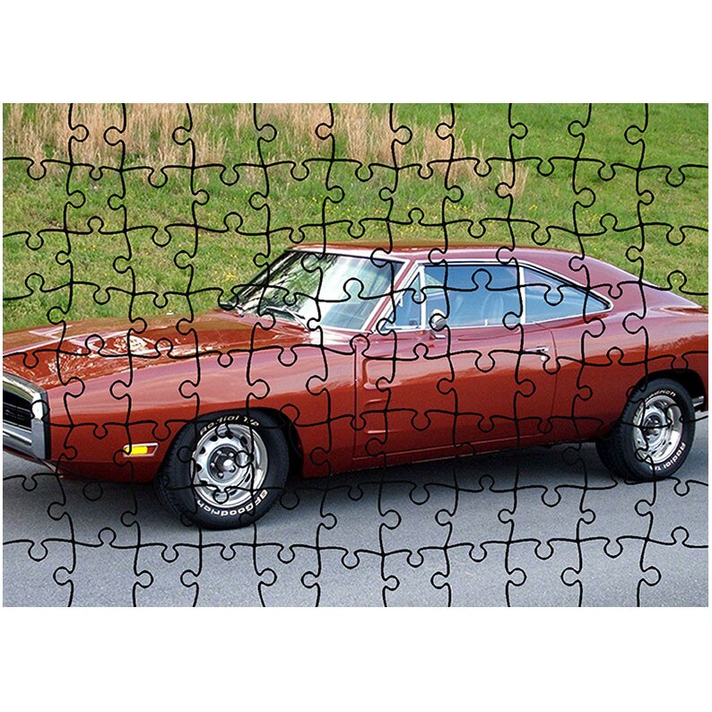 Puzzle Heartwork 96 piese, Dodge Charger 500 1970, Latime 40,5 cm x Inaltime 28,5 cm