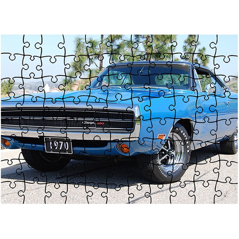 Puzzle Heartwork 96 piese, Dodge Charger 1970, Latime 40,5 cm x Inaltime 28,5 cm