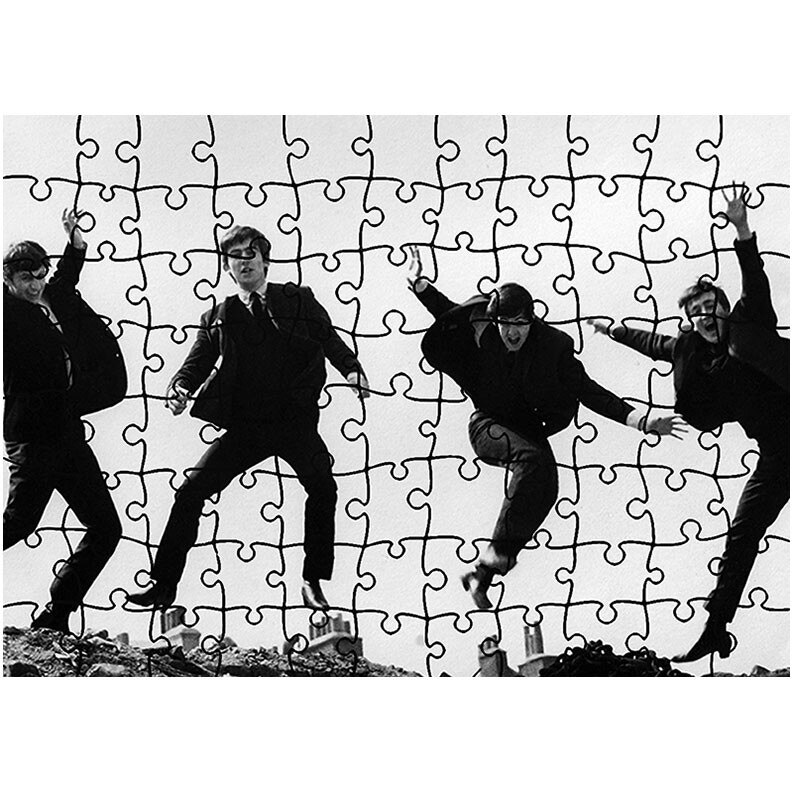 Puzzle Heartwork 96 piese, Beatles Fotografie de grup, Latime 40,5 cm x Inaltime 28,5 cm