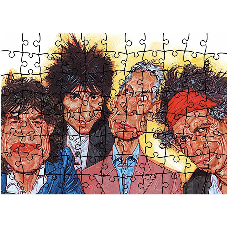 Puzzle Heartwork 96 piese, The Rolling Stones Caricatura, Latime 40,5 cm x Inaltime 28,5 cm
