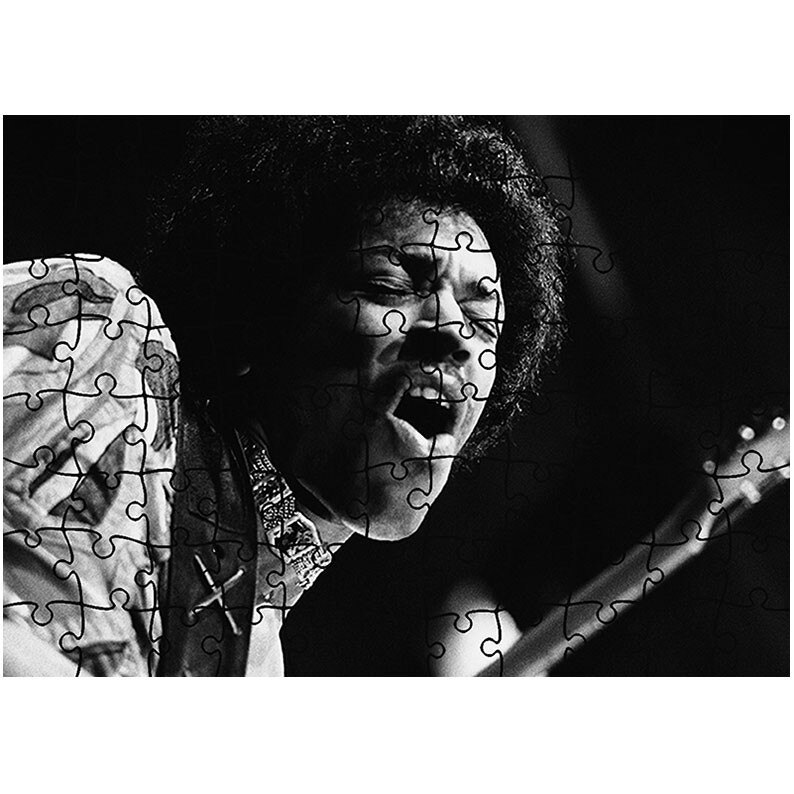 Puzzle Heartwork 96 piese, Jimi Hendrix La Chitara, Latime 40,5 cm x Inaltime 28,5 cm