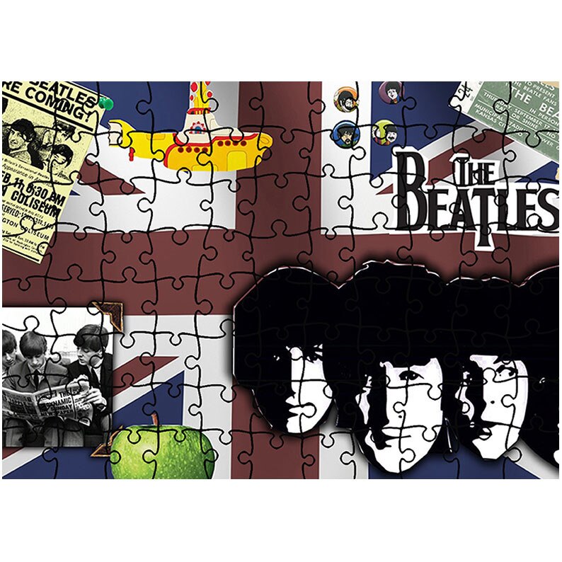 Puzzle Heartwork 96 piese, Colaj The Beatles, Latime 40,5 cm x Inaltime 28,5 cm