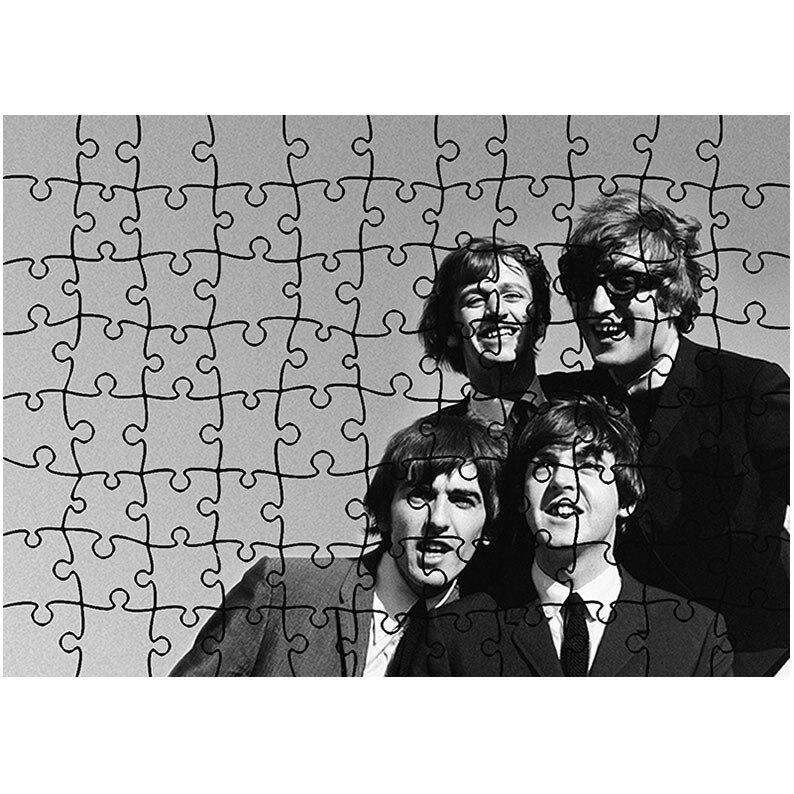 Puzzle Heartwork 96 piese, Beatles poza de grup, Latime 40,5 cm x Inaltime 28,5 cm