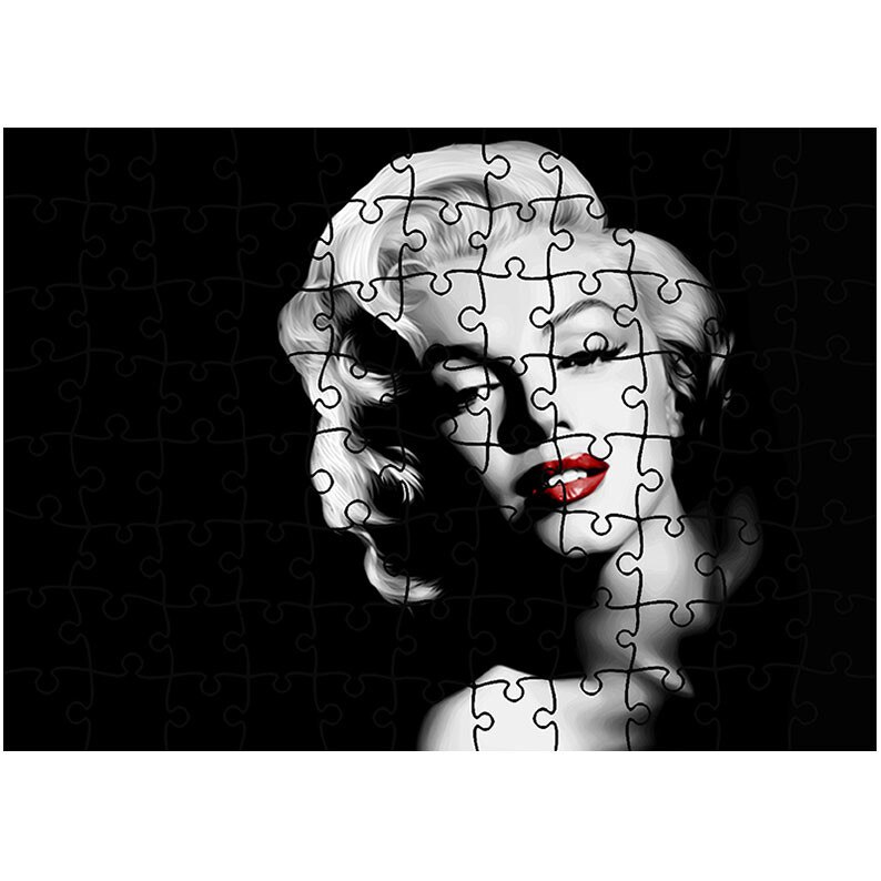 Puzzle Heartwork 96 piese, Marylin Monroe Sexy Alb Negru, Latime 40,5 cm x Inaltime 28,5 cm