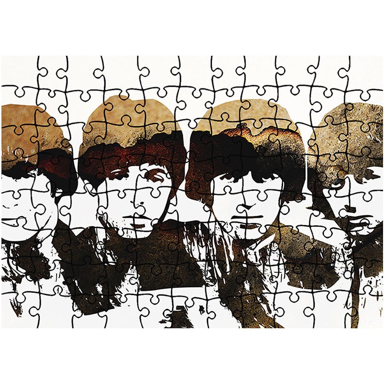 Puzzle Heartwork 96 piese, Beatles Desen Vintage, Latime 40,5 cm x Inaltime 28,5 cm