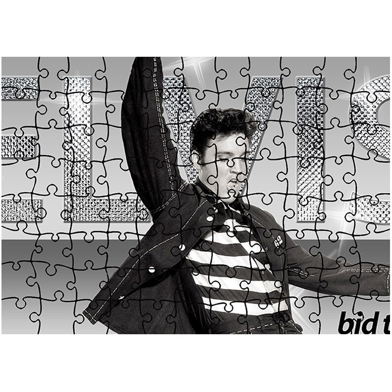 Puzzle Heartwork 96 piese, Elvis Regele Rock'n'Roll-ului, Latime 40,5 cm x Inaltime 28,5 cm
