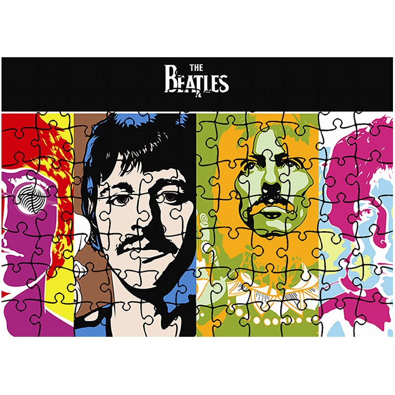 Puzzle Heartwork 96 piese, Cei patru din The Beatles, Latime 40,5 cm x Inaltime 28,5 cm