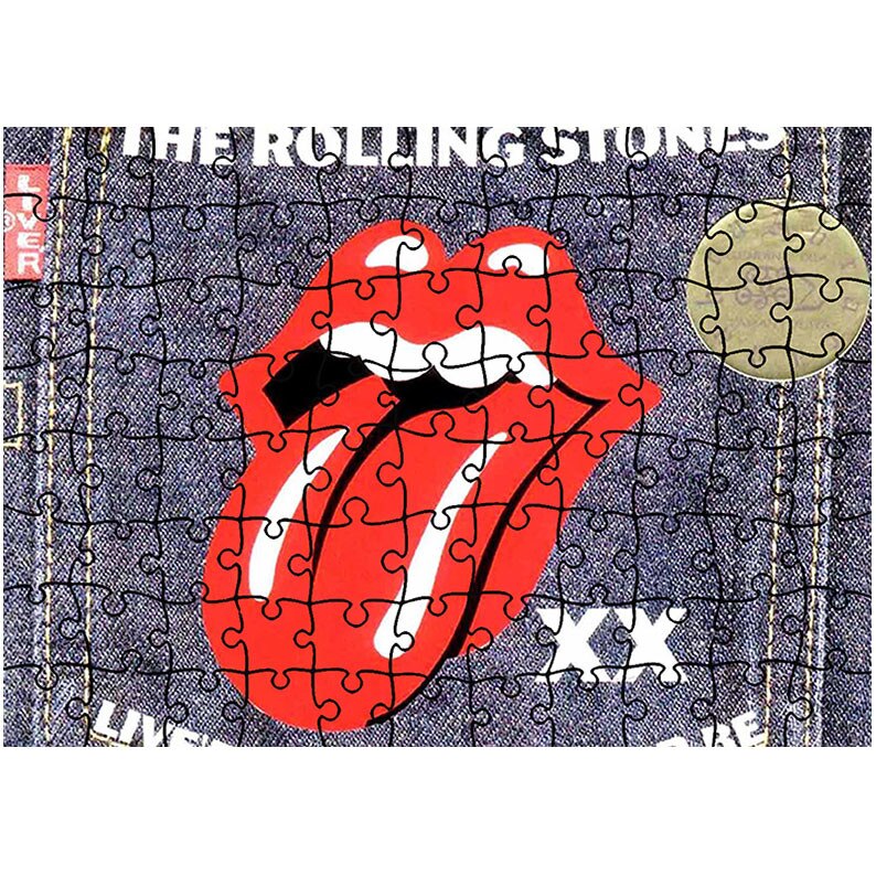Puzzle Heartwork 96 piese, Logo Rolling Stones, Latime 40,5 cm x Inaltime 28,5 cm