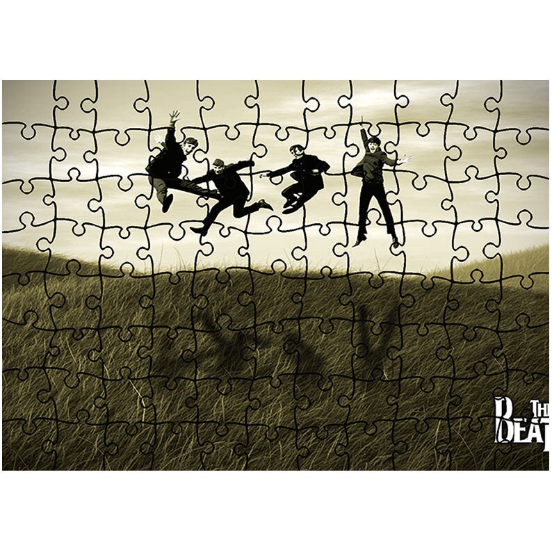 Puzzle Heartwork 96 piese, Trupa Beatles Afis, Latime 40,5 cm x Inaltime 28,5 cm