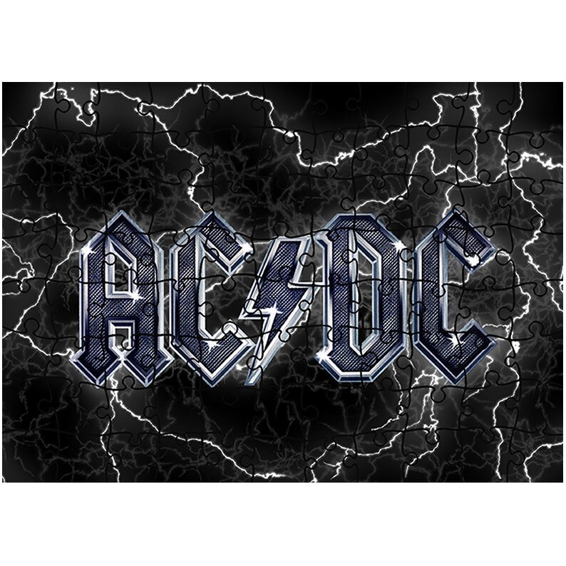 Puzzle Heartwork 96 piese, Sigla Formatiei ACDC, Latime 40,5 cm x Inaltime 28,5 cm