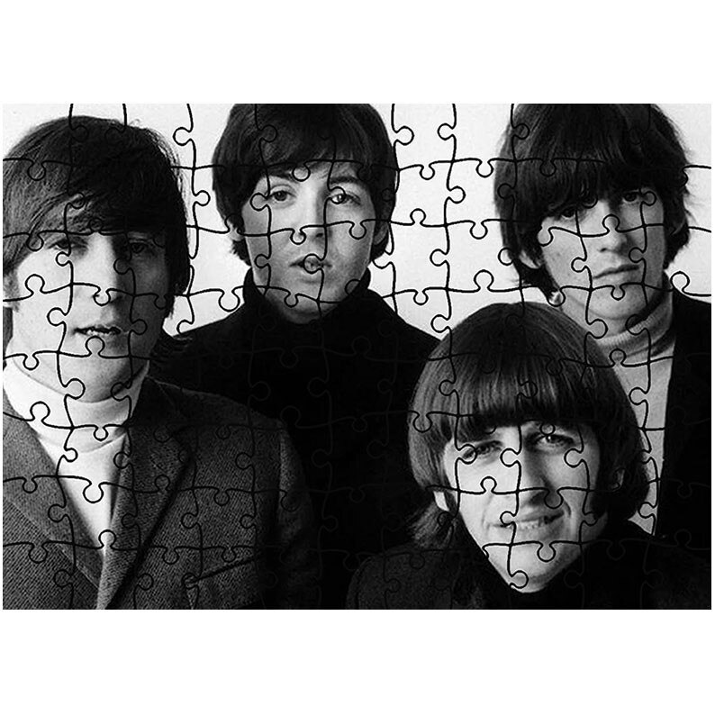 Puzzle Heartwork 96 piese, Poza formatiei The Beatles, Latime 40,5 cm x Inaltime 28,5 cm