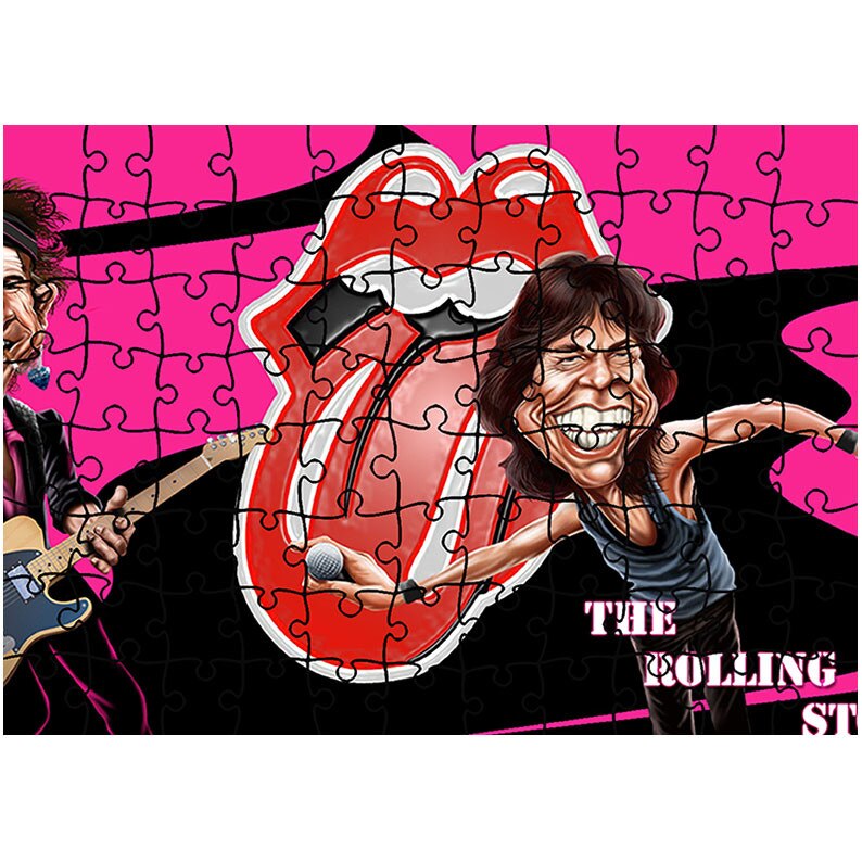Puzzle Heartwork 96 piese, Sigla formatiei Rolling Stones, Latime 40,5 cm x Inaltime 28,5 cm