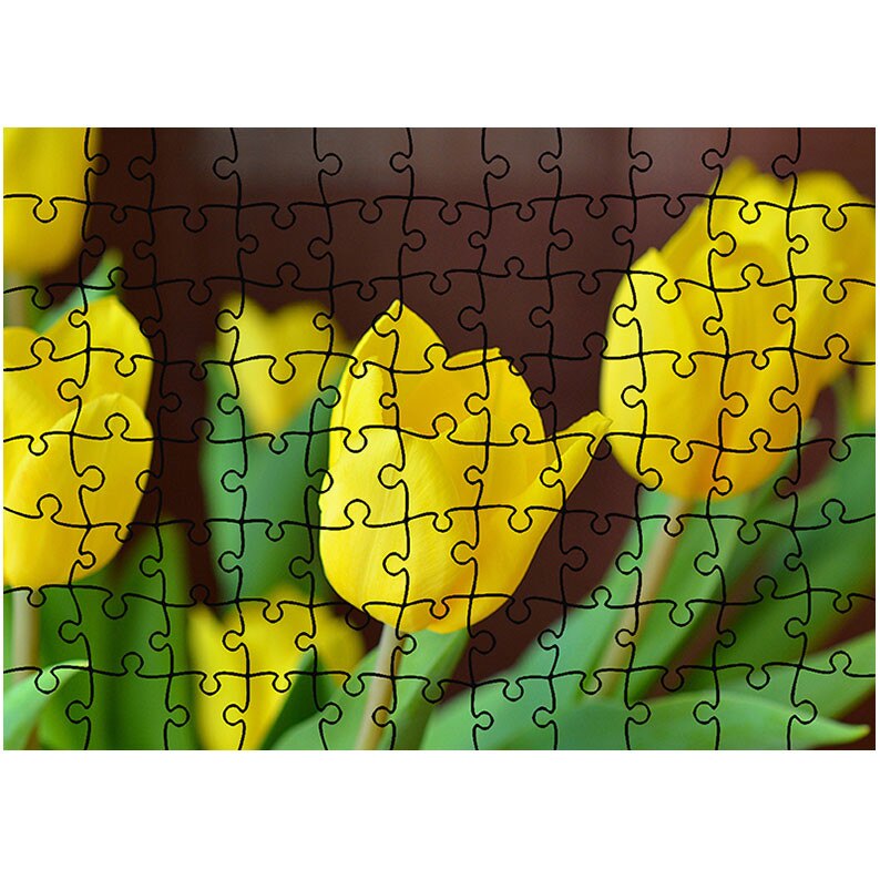 Puzzle Heartwork 96 piese, Lalele galbene, Latime 40,5 cm x Inaltime 28,5 cm