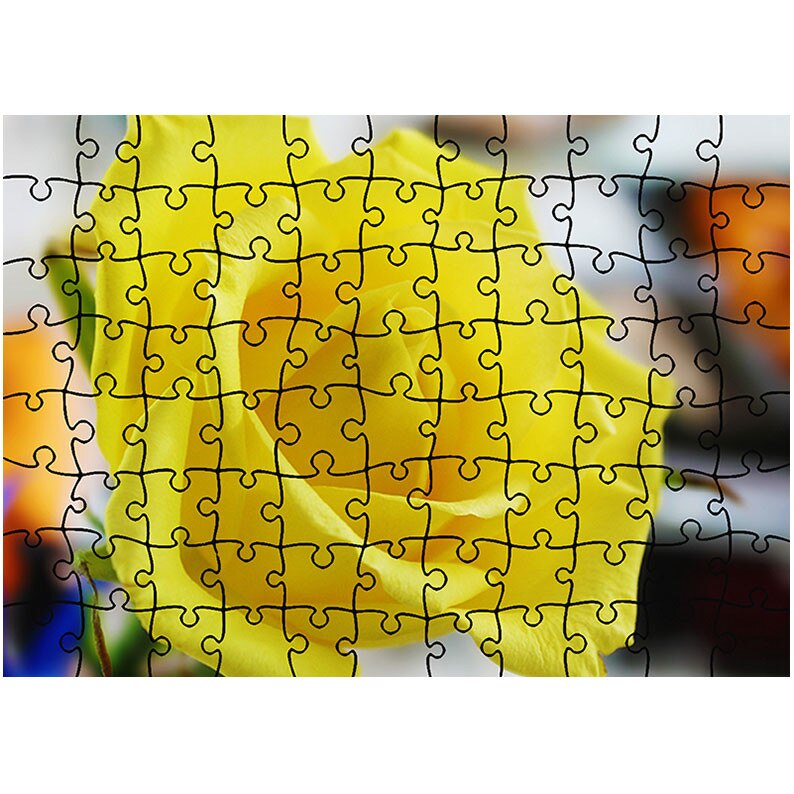 Puzzle Heartwork 96 piese, Trandafir galben singuratic, Latime 40,5 cm x Inaltime 28,5 cm