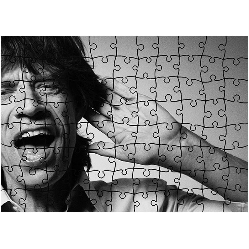 Puzzle Heartwork 96 piese, Mick Jagger, solistul Rolling Stones, Latime 40,5 cm x Inaltime 28,5 cm