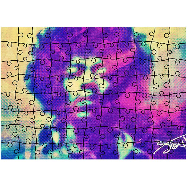 Puzzle Heartwork 96 piese, Jimi Hendrix in Concert, Latime 40,5 cm x Inaltime 28,5 cm