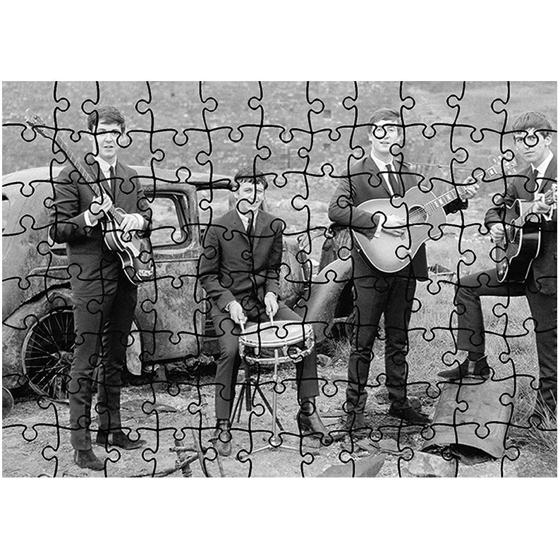 Puzzle Heartwork 96 piese, Beatles pe platoul de filmare, Latime 40,5 cm x Inaltime 28,5 cm