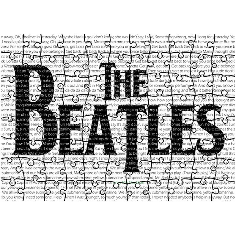 Puzzle Heartwork 96 piese, Sigla formatiei The Beatles, Latime 40,5 cm x Inaltime 28,5 cm