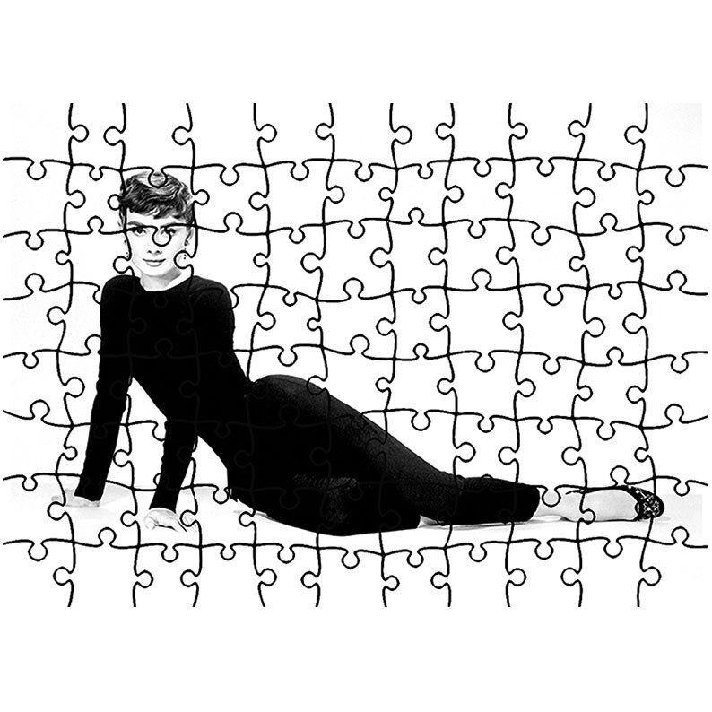 Puzzle Heartwork 96 piese, Ipostaza Audrey Hepburn, Latime 40,5 cm x Inaltime 28,5 cm
