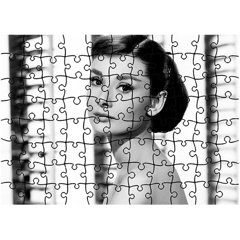 Puzzle Heartwork 96 piese, Ipostaza Celebra cu Audrey Hepburn, Latime 40,5 cm x Inaltime 28,5 cm