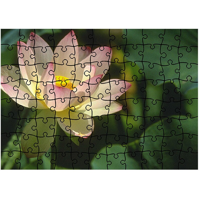Puzzle Heartwork 96 piese, Floare cu tente violet, Latime 40,5 cm x Inaltime 28,5 cm