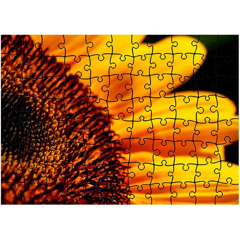 Puzzle Heartwork 96 piese, Florea soarelui in detaliu, Latime 40,5 cm x Inaltime 28,5 cm