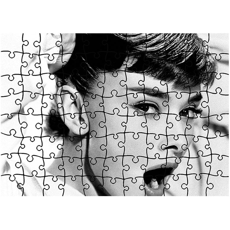 Puzzle Heartwork 96 piese, Ipostaza cu Audrey Hepburn, Latime 40,5 cm x Inaltime 28,5 cm